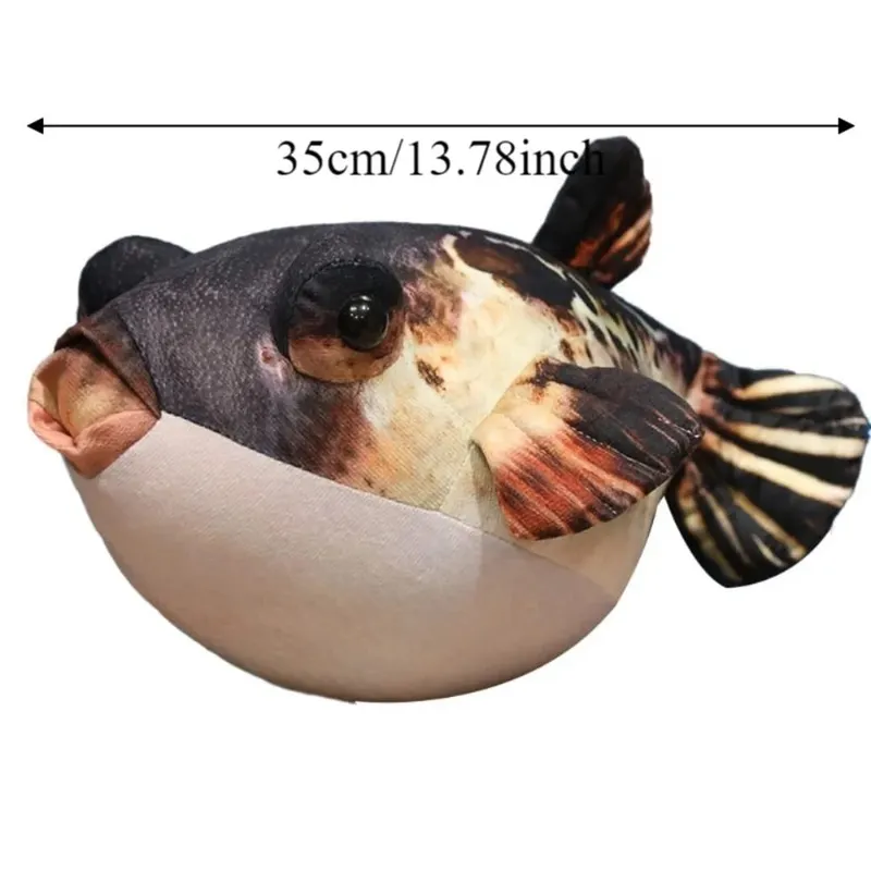 Stuffed Animals Simulation Puffer Fish Back Cushion Sofa Decorative Puffer Fish Pendant 20cm Sleeping