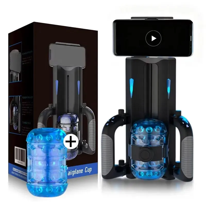 THRUSTING-King 12cm 6-Segment Fixed-point Telescopic Male Masturbator One-Key Burst Masturbation Cup Trainer Sex Toys for Men