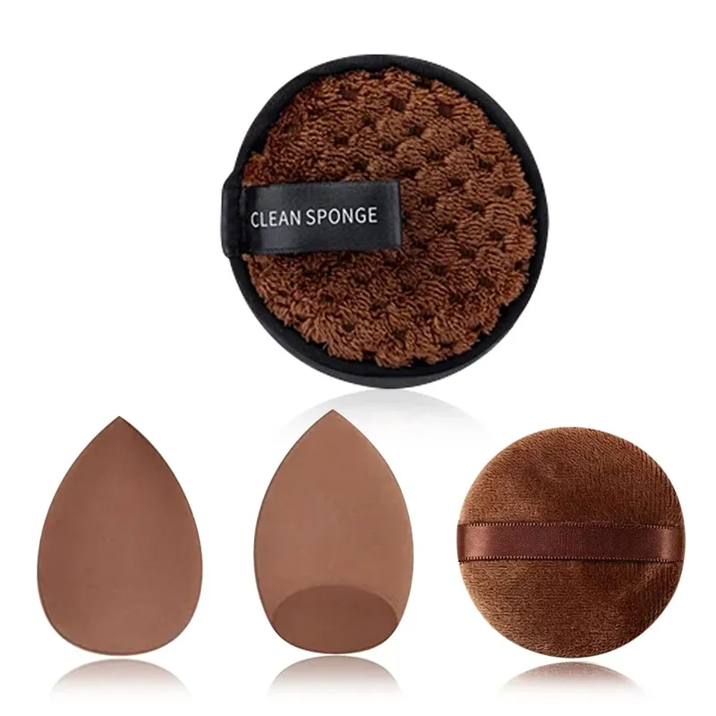 Makeup Brushes and Sponges Set Brown Makeup Puff Beauty Egg Headband Wristband Remover Kit Makeup Tool Gift 20/30