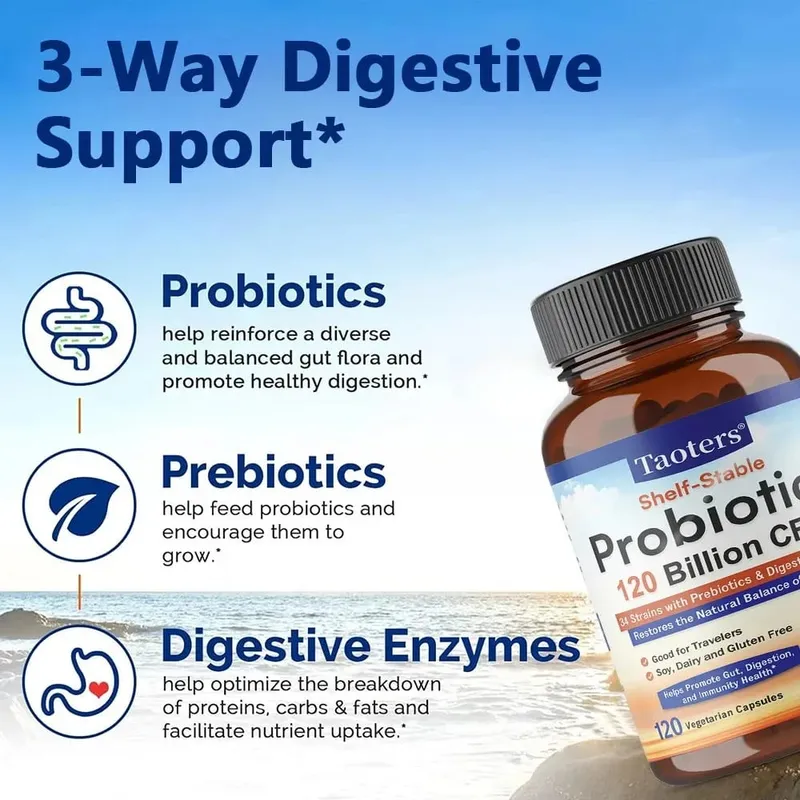 Probiotics 120 Billion CFUs 34 Strains with Organic Prebiotics & Digestive Enzymes Digestion & Immunity Health for Women & Men