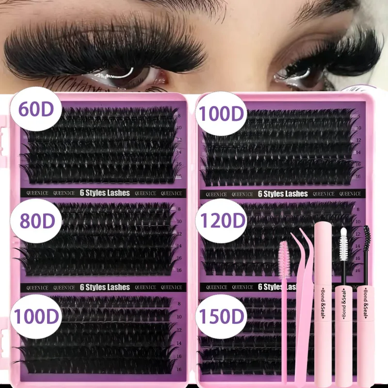 Lashes Cluster DIY Lash Extension Mixed Tray Clusters Eyelashes Fluffy Individual Lashes Cat Eye Lash Extension — image 8