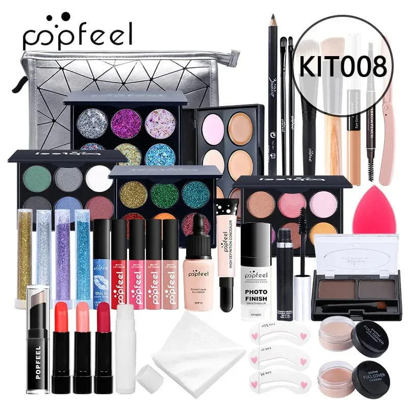 Makeup Full Kit Female Make Up Set Eye Shadow Eyeshadow Palette Lip Gloss Mascara Eyeliner Brushes Bag Make-up for Women — image 9