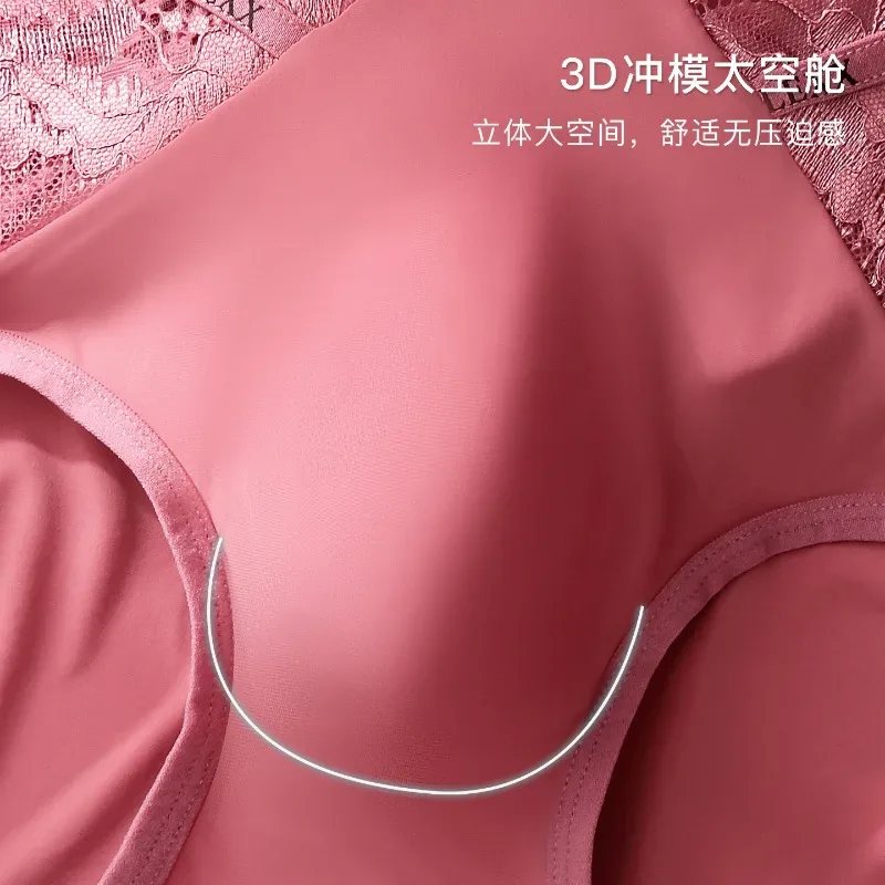 Celana Dalam Wanita untuk Pria Celana Dalam Pinggang Berongga Renda Seksi Celana Dalam Kantong Cembung U Bersirkulasi Pakaian Dalam Sambungan Sutra Es Renda Lembut
