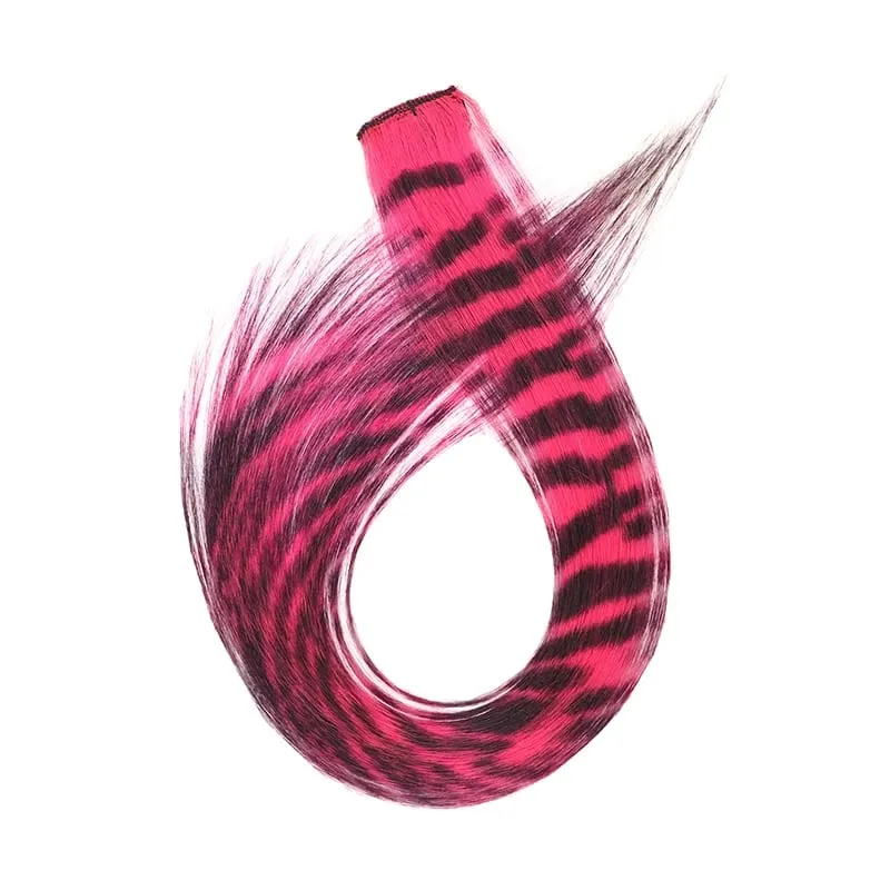 18 inch synthetic feather colored hair extensions with color integrated hair clips and wigs suitable for women's party outfits — image 11