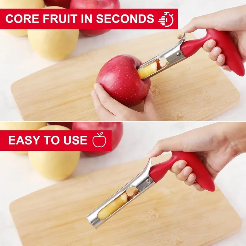 1PC Premium Stainless Steel Kitchen Apple Corer Tool Ultra Sharp Easy to Use & Clean Durable Fruit Corer Remover