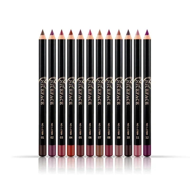 12 Colors Brand Lip Pencils Matte Lipliner Pencil Waterproof Makeup Lips 2020 Matte Lipstick Lip Liner Pen Smooth Nude Cosmetics
