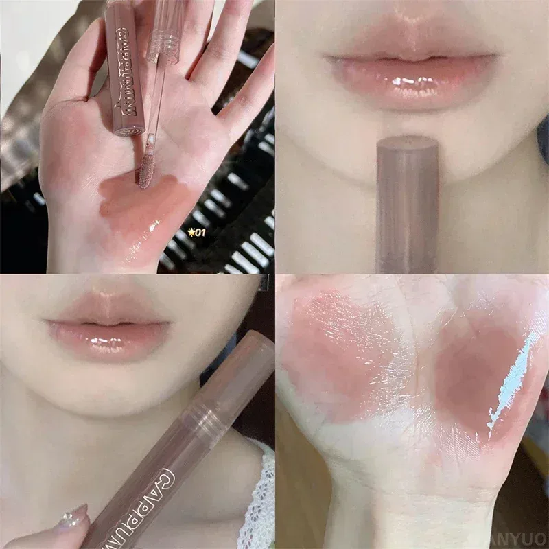 Mirror Watery Chocolate Lip Gloss Long Lasting Moisturizing Crystal Jelly Lip Tint Lipstick Nature Nude Lips Makeup Cosmetics — image 10