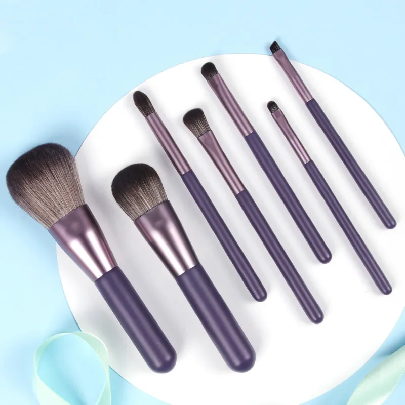 Portable 7Pcs Complete Makeup Brushes With PU Storage Bucket Foundation Highlight Eyebrow Beginner Cosmetic Kit — image 2