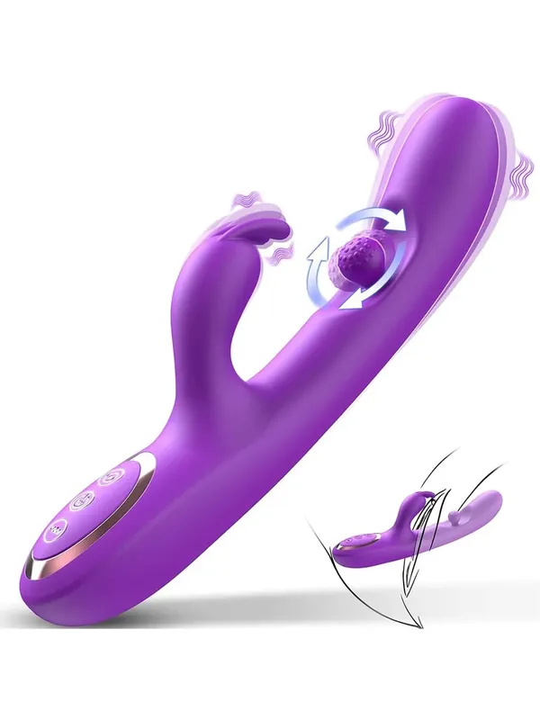 Điểm G Dương Vật Giả Máy Rung 3 Trong 1 Xoay 360° Mạnh Mẽ Âm Vật Máy Kích Thích Silicone Mềm Người Lớn Sản Phẩm Đồ Chơi Tình Dục Cho Nữ cặp Đôi