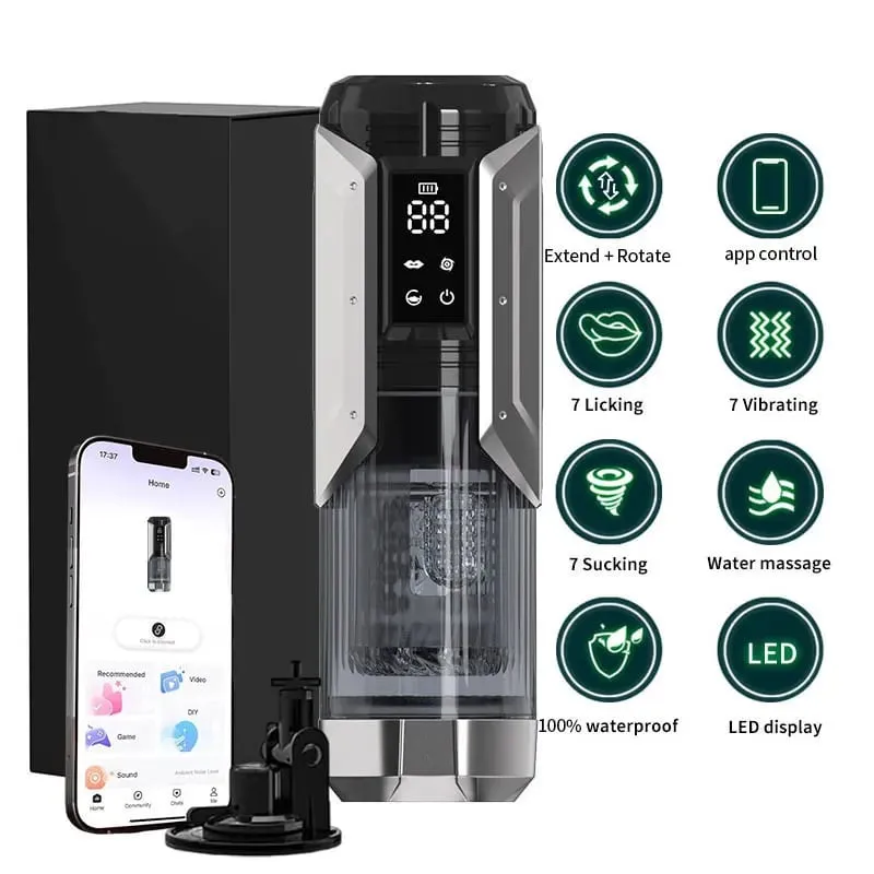 Adult Toys Automatic Masturbator Stroker with 7 Thrusting Rotating 7 Licking Vibrating Modes Hands-Free Sex Machine Pocket Pussy