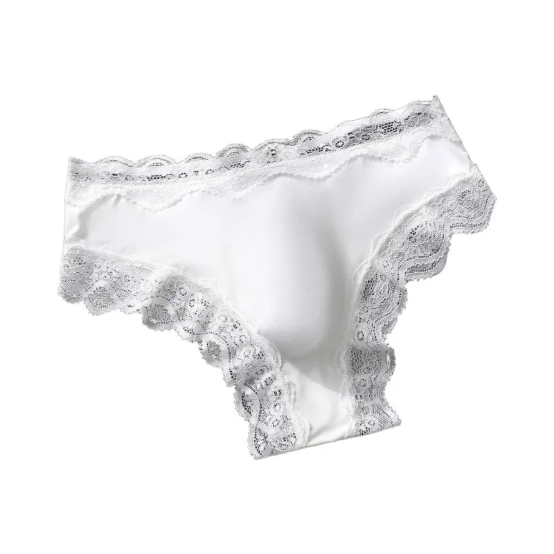 Bragas para hombre, calzoncillos con adornos de encaje, transpirables, de alta elasticidad, bolsa convexa 3D, ropa interior Sexy fina transparente