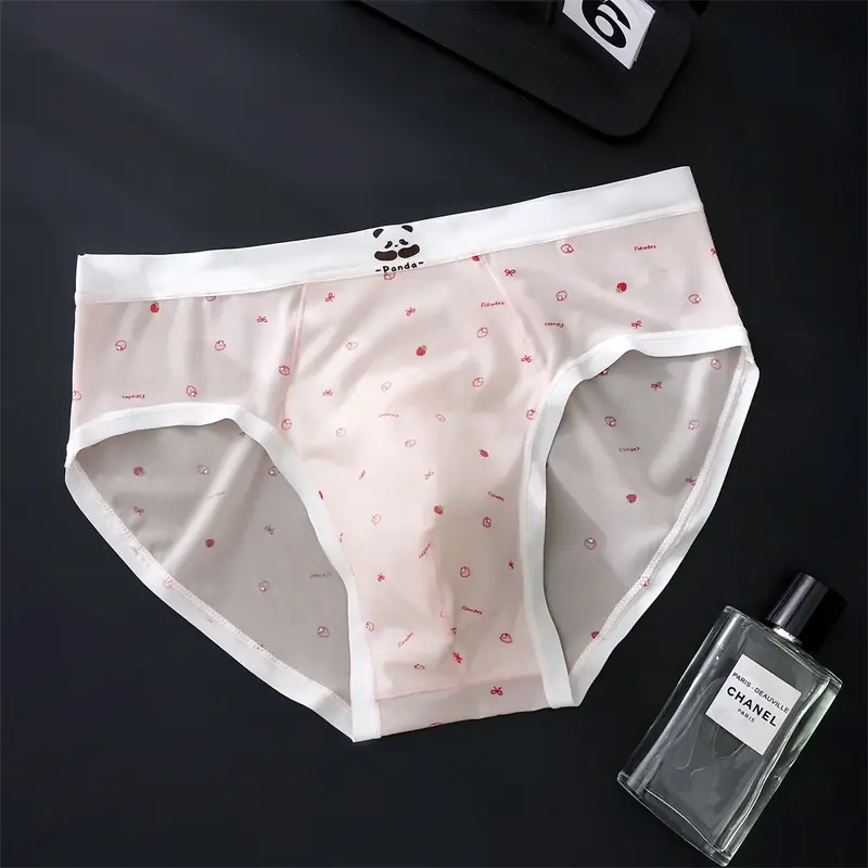 Baru Bare feel seluar dalam lelaki bercetak sissy cuecas masculino sutera ais seksi tøy lelaki cueca nipis lancar calzoncillos hombre