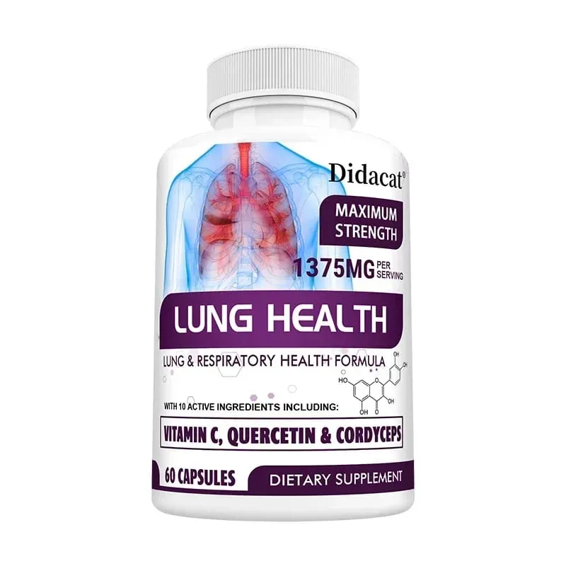 Lung Detox & Cleanse - Supports Bronchial and Respiratory Health Relieves Breathlessness Boosts Immunity - 120 Capsules