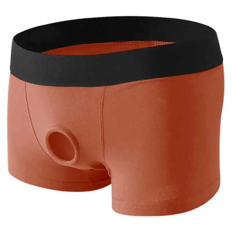 Pánské kufry Silikonový Ring Boxer Kalhotky Delay Lock Essence Hole Spodní prádlo Spodní kalhotky Duté Prodyšné Gay Tangas Hombre — image 1