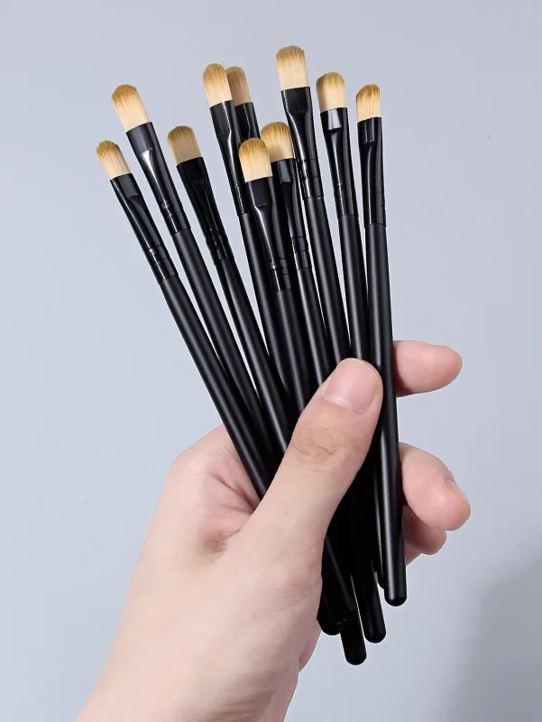 10PCS Eyes Makeup Brushes Set Professional Soft Contouring Eyeshadow Eyeliner Eyebrow Brush Women Facial Beauty Cosmetic Tool