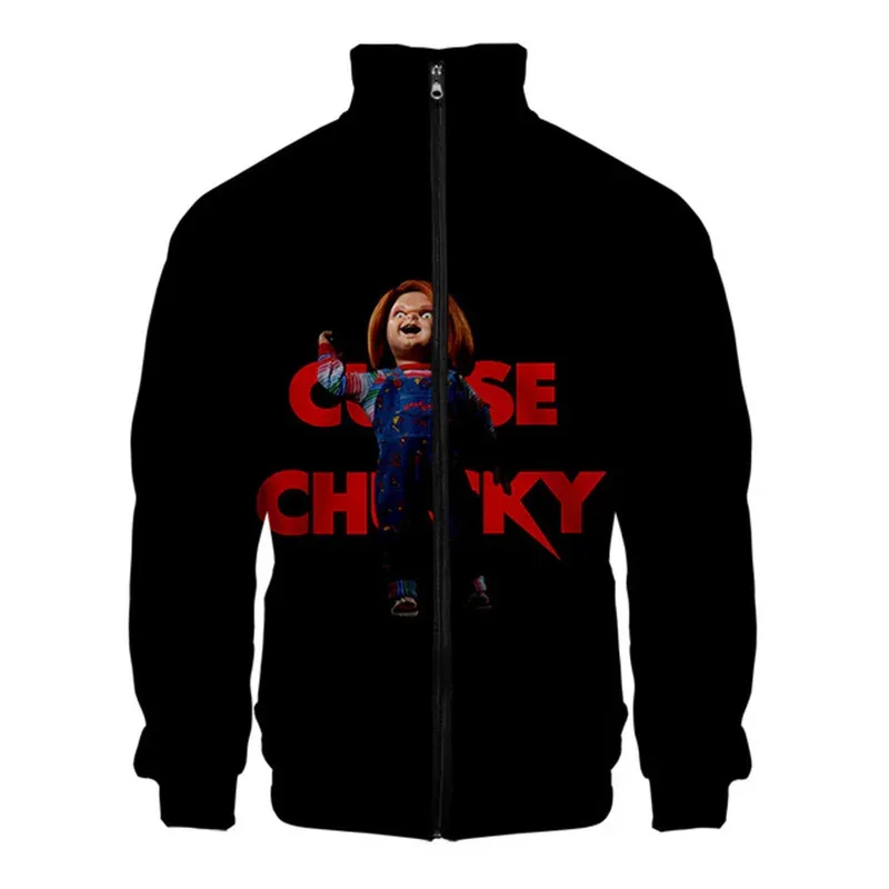 Coats Horror Movie Chucky Stand Collar Jackets Seed of Chucky Sweatshirt Cosplay Costume Long Sleeve Zipper Hoodies