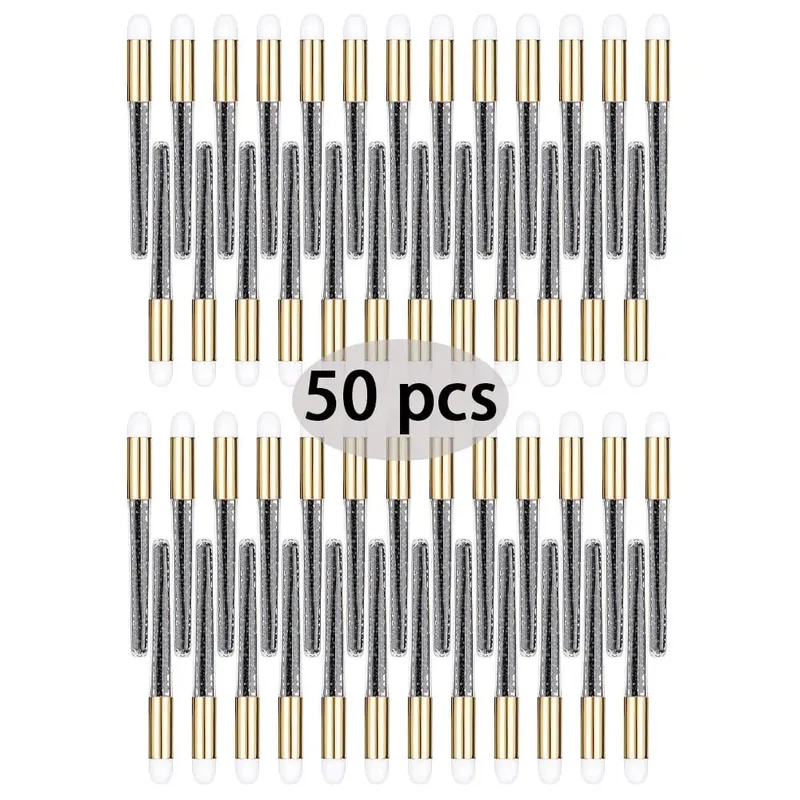 50Pcs Soft Eyelash Extension Cleaning Brush Lash Shampoo Eyebrow Nose Exfoliating Cleansing Makeup Remover Beauty Care Supplies