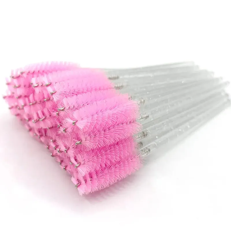 Spazzole per ciglia usa e getta Manico in cristallo di diamante Pennello per ciglia Sopracciglio Bacchette per mascara Forniture per estensione ciglia Strumenti per il trucco