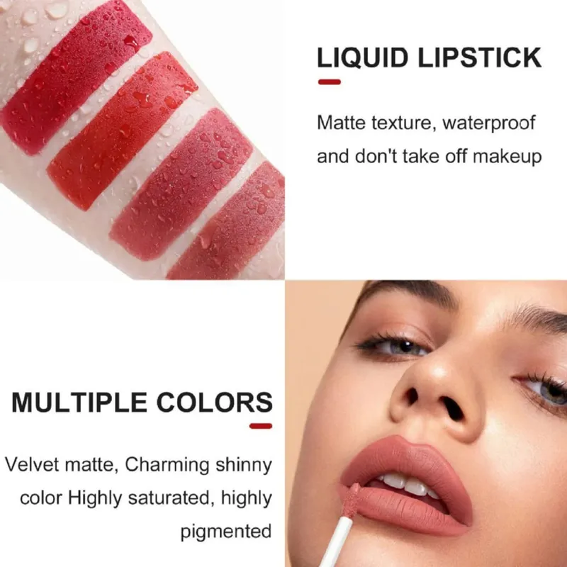 Ensemble de rouge à lèvres 2 en 1 pour femmes, avec crayon à lèvres, imperméable, longue durée, maquillage coréen, finition mate, Kit de cosmétiques, livraison gratuite — image 2