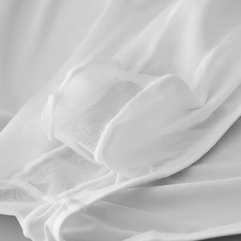 U convexo bolsa cintura baixa cuecas masculinas de malha transparente tecido respirável fino adequado para todas as estações