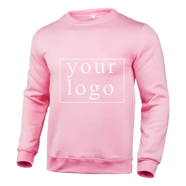 Your Own Design Brand Logo/Picture Personalized Custom Anywhere Men Women DIY Round neck long sleeved pulloverhoodie Fashion New