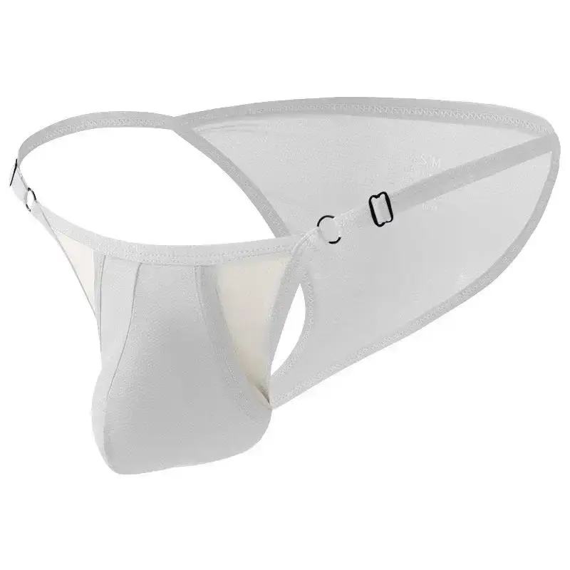 Jockstrap Men Adjustable Waist Panties Separate Side Low Waist Briefs Quick Drying Ultra-Thin U Convex Pouch Bikini Thongs Man