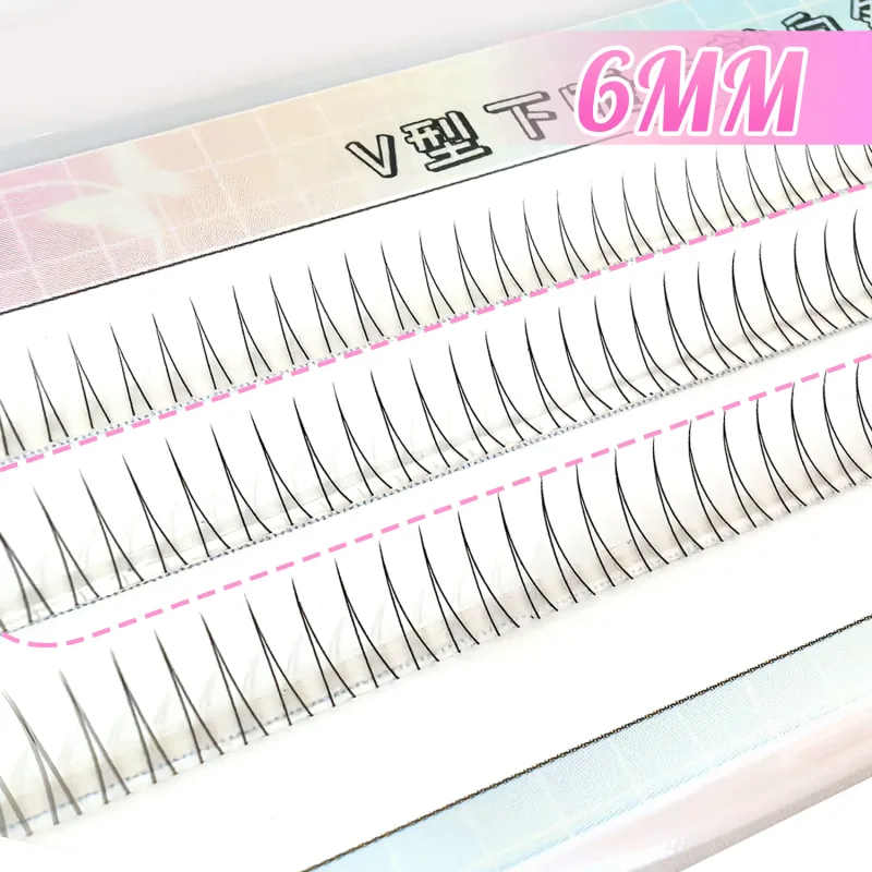 C Curl V Shape Black Under Eyelashes Natural Soft Manga Comic Eye Lashes Korean Style Bottom Lashes Eyelash Clusters Bunches — image 9