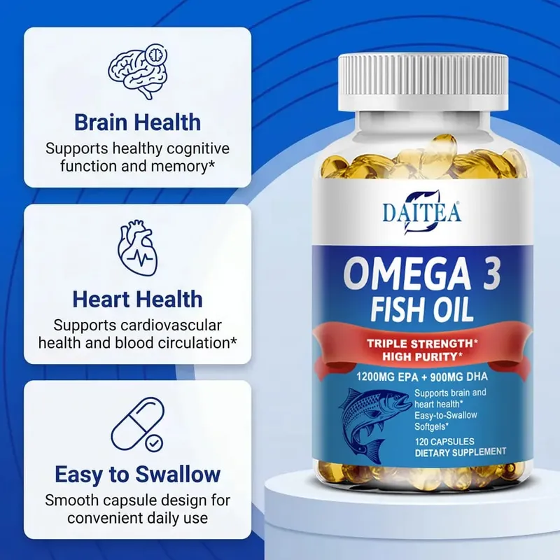 Omega 3 魚油 - 適用於神經系統、皮膚和頭髮健康 抗氧化劑 - 易於吞嚥