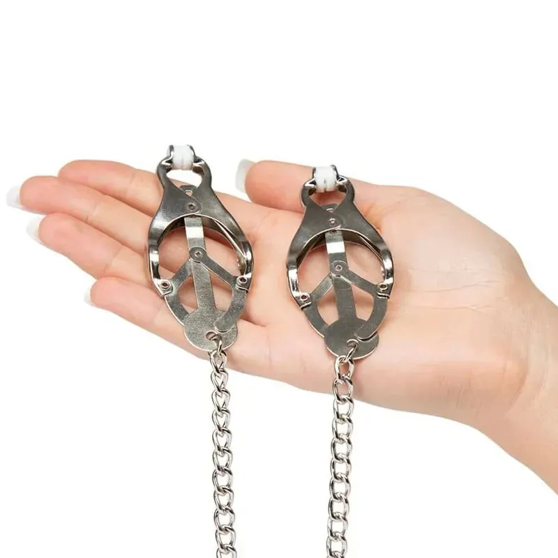 Metal Nipple Clamps with Chain Breast Stimulator Fetishism Erotic Sex Toy For Couple Men and Women