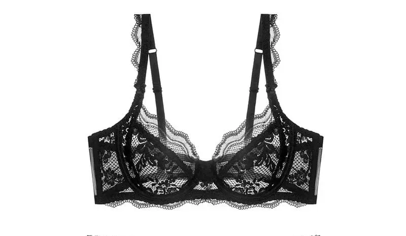 New Arrival Women Ultra Thin Victorian Lace Push Up Set Soft Underwire Gather Lift Unpadded Comfort Breathable Lingerie Set