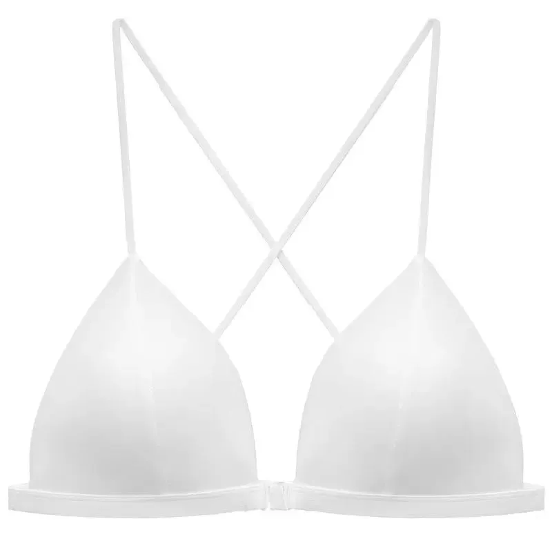 French Style Front Fastening Bra Thin Strap Triangle Cup Leopard Print Sensual Back Design Lightweight Small Bust BANERDANNI — image 7