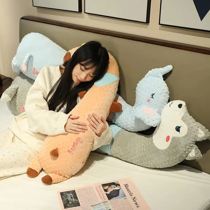 Cuscino lungo per il corpo animale Cuscino morbido in peluche per dormire Cuscino per dormire carino bambola di cartone animato Cuscino per gamba per dormiente laterale Cuscino per letto Decorazioni per la casa regalo — image 3
