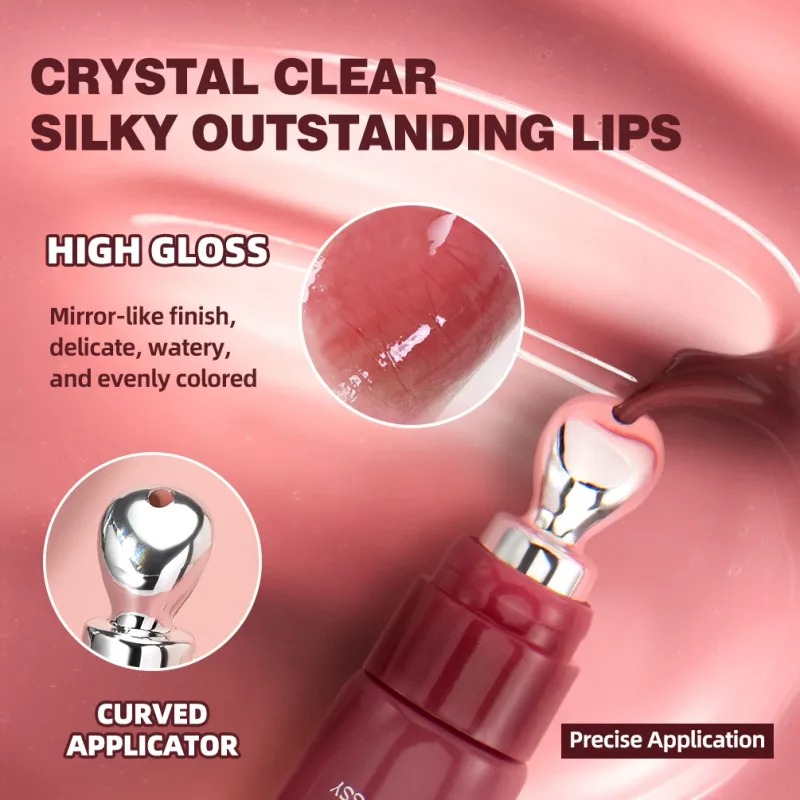 Mirror Pearl Lipgloss ลิปสติกให้ความชุ่มชื้นยาวนาน Shine Glitter Lip Glaze Non Stick Cup Jelly Pout Lip Tint แต่งหน้า — image 5