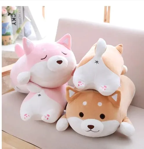 50cm Soft Stuffed Animal Plushies Lying Sleep Dog Hug Pillows Bedroom Kwaii Cute Doll For Kids Gift