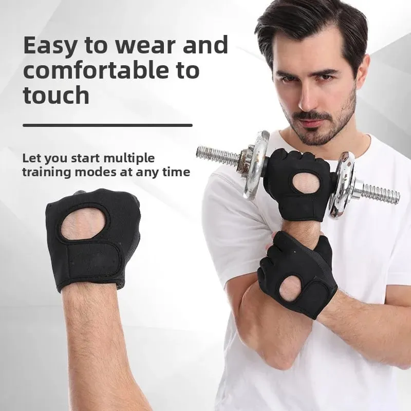 2PCS Gym Gloves Weightlifting Workout Dumbbell Crossfit Bodybuilding Accessorie Breathable Fitness Gloves Silicone Palm Hollow — image 2