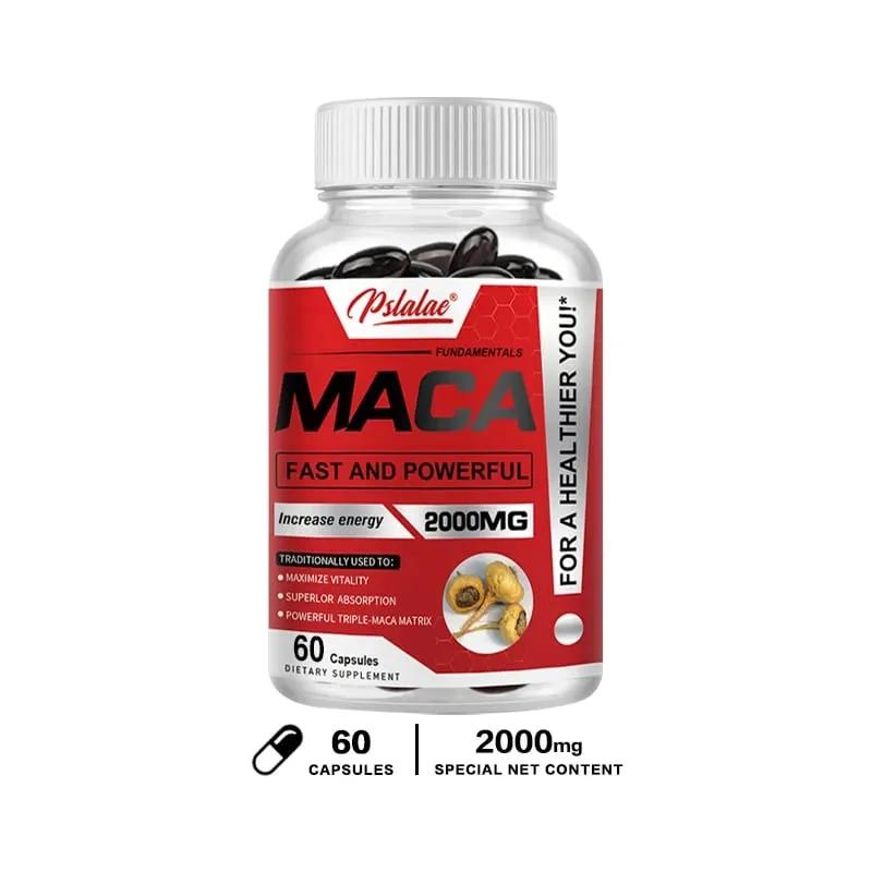 Maca Root Capsules for Men and Women To Maximize Vitality and Performance Made with Black Maca Red Maca and Yellow Maca Powders