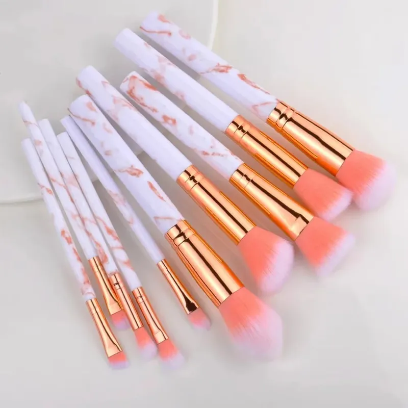10pcs Pink Makeup Brush Set for Beginners Mini Portable Foundation Eyeshadow Brushes with Crystal Handle Includes Brush Pouch — image 31