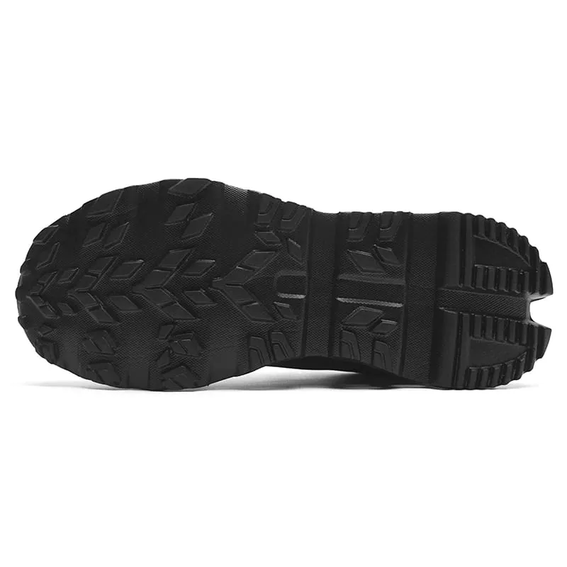 Men's running shoes hollow cushioning thick soled sneakers breathable mesh lightweight non-slip sneakers outdoor fitness shoes