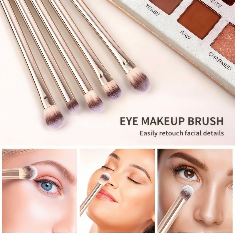 20-Piece Professional Makeup Brushes Set Metal Handle Wand With Velvet Pouch Soft Foundation Eyeshadow Eyebrow Blending Hi