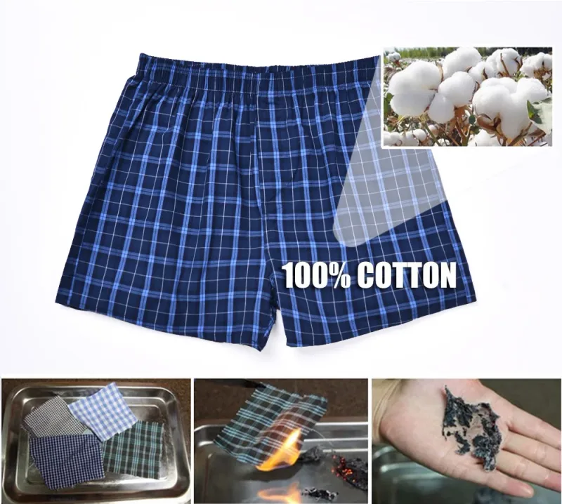 Pakaian Dalam Pria Celana Dalam Kotak-kotak Boxer Celana Pendek Katun 100% Celana Dalam Pria Bergaris Longgar Kualitas Tinggi Kebesaran Sejuk Dropshipping