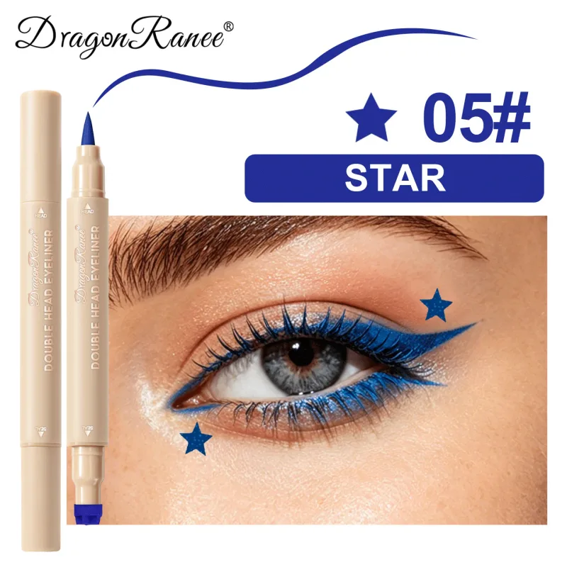 2-in-1 Double Ended Stamp Seal Eyeliner Quick Drying Waterproof and Sweat Proof Not Easy To Smudge Colorful Eye Makeup EyeLiner