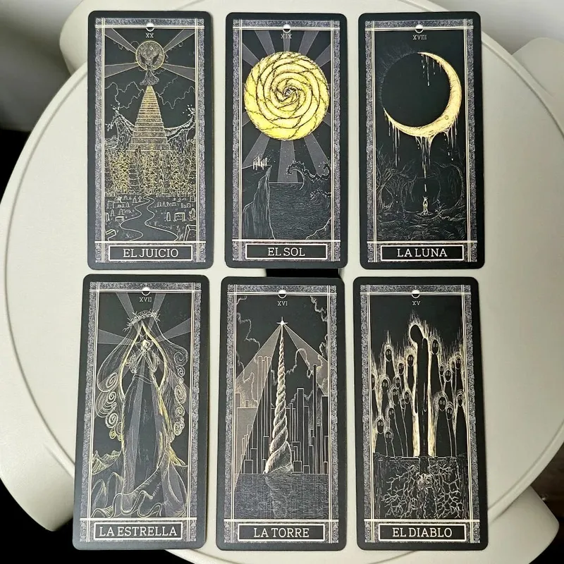 Kinner Tarot Deck A Cosmically Inspired Hand-drawn Complete 78 Card Traditional Tarot Deck 11*5.3cm In Spanish Espanol Language