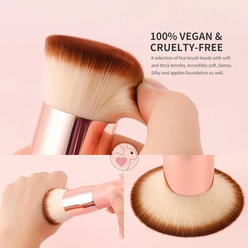 DUcare Foundation Brush Flat Top Kabuki Makeup Brushes Synthetic Hair Liquid Blending Mineral Powder Buffing Stippling Cosmetics