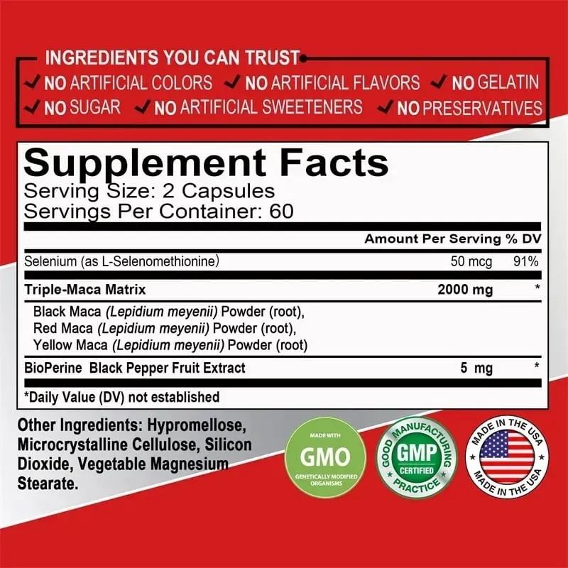Maca Root Capsules - To Support Energy Endurance and Performance Builds Muscle and Strength — image 3