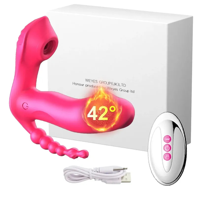 Powerful Sucking Vibrator Female Anal Bead Wireless Remote Control Clitoris Stimulator Vagina Massager Adult Sex Toys for Women