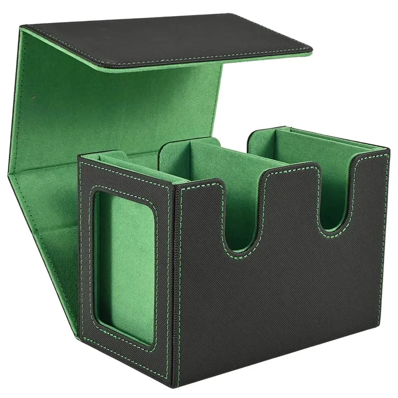 Deck Box with 2 Commander Display Double Deck Box for 140+ Single Sleeved Cards Fits for TCG CCG Magic Cards