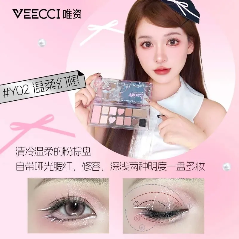 Sweet and Spicy Girl Ribbon Series Gift Box Eyeshadow Disc Lip Glaze Powder Four-Color Grooming Makeup
