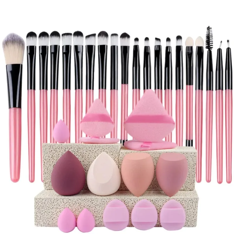 20pcs Makeup Brush Set Soft Fluffy Cosmetic Foundation Powder Eyeshadow Kabuki Blending Make Up Brush Beauty Tool Makeup Sponge
