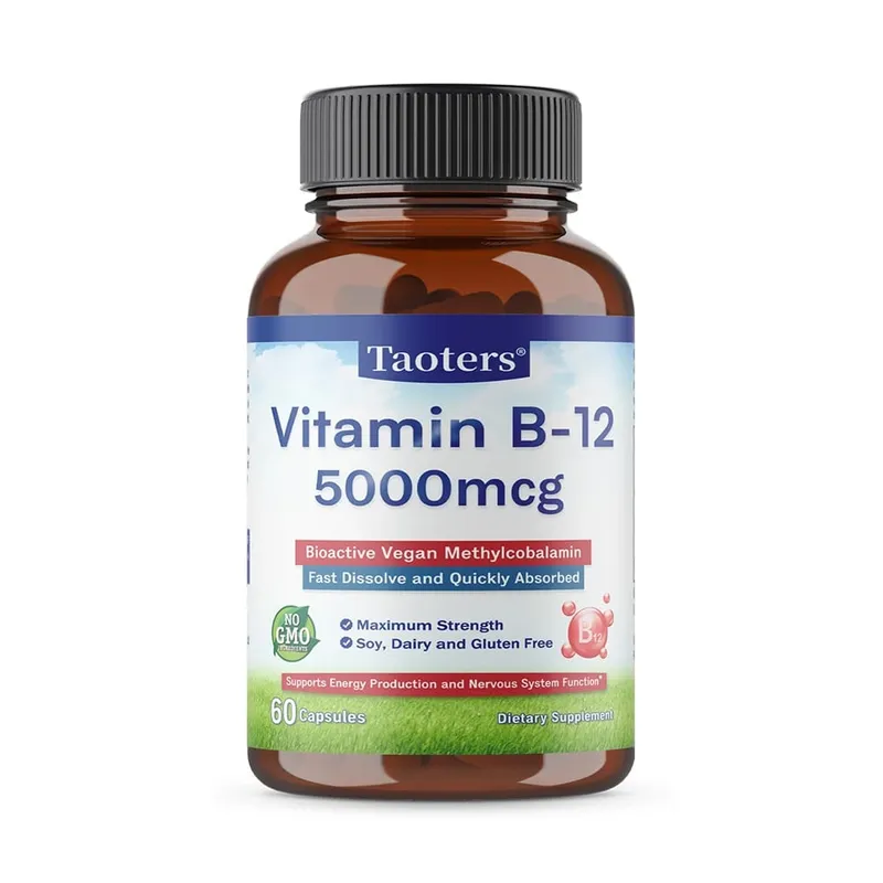 Vitamin B12 5000 Mcg - Supports Heart Health Nervous System Promotes Metabolism Increases Energy Levels Relieves Fatigue