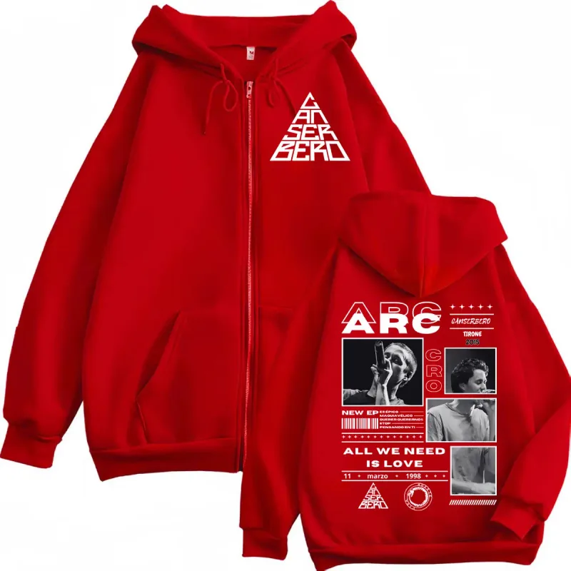 Canserbero Tudo o que precisamos é amor Muerte Vida Merch Zipper Hoodie Moda masculina Hip Hop Zip Up Moletons Casual Pulôveres de lã